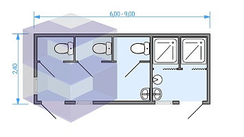 Модульный душ с туалетом СМЗД-2